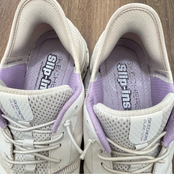 Skechers Women's Cream and Purple Slip-On Sneakers size10 - Picture 5 of 8